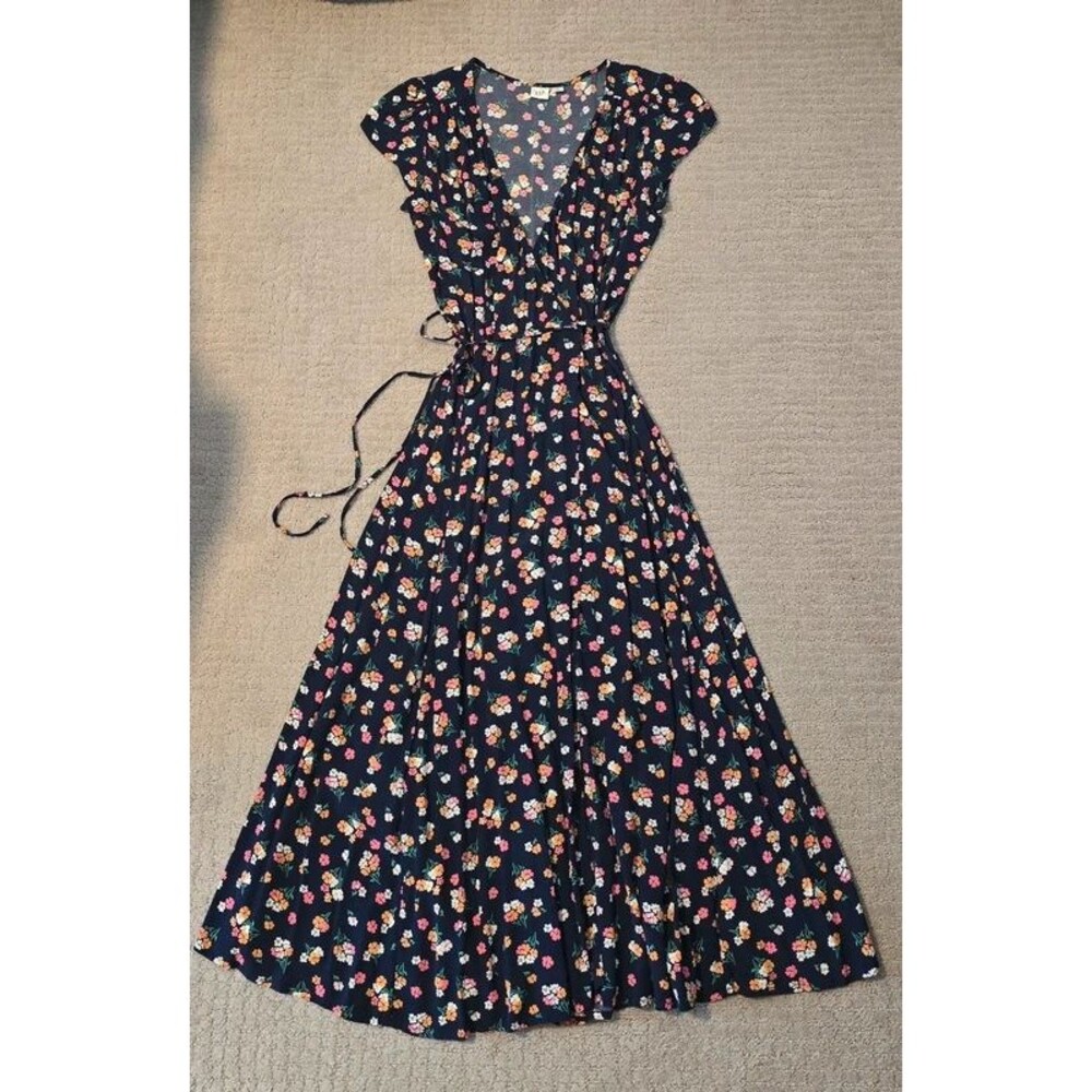 Gap floral midi wrap dress, XS